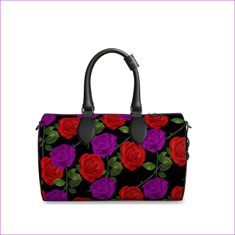 Red Rose Purp Authentic Leather Luxury Duffle Bag