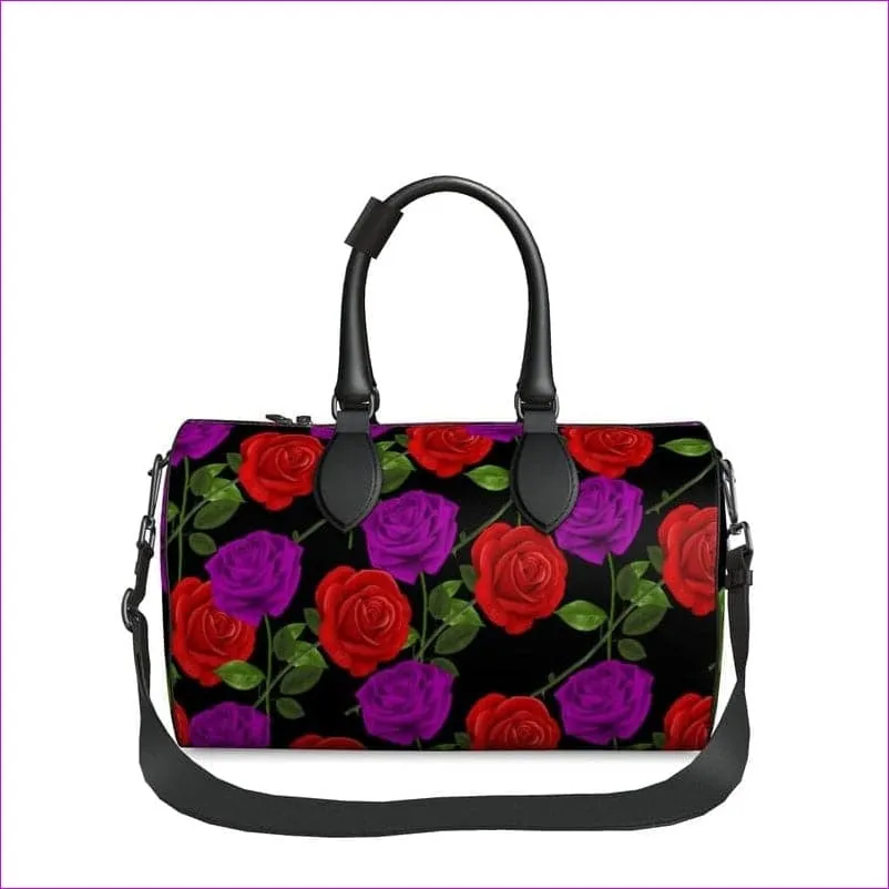 Red Rose Purp Authentic Leather Luxury Duffle Bag