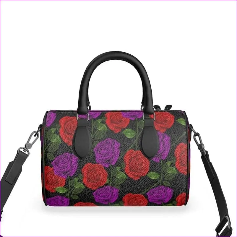 Red Rose Purp Designer Luxury Leather Mini Denbigh Duffle Bag