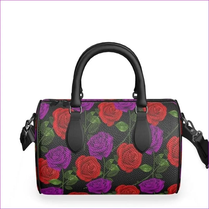 Red Rose Purp Designer Luxury Leather Mini Denbigh Duffle Bag