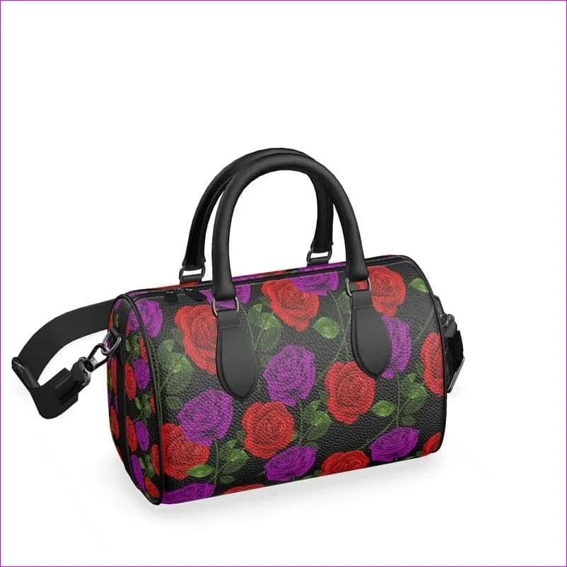 Red Rose Purp Designer Luxury Leather Mini Denbigh Duffle Bag