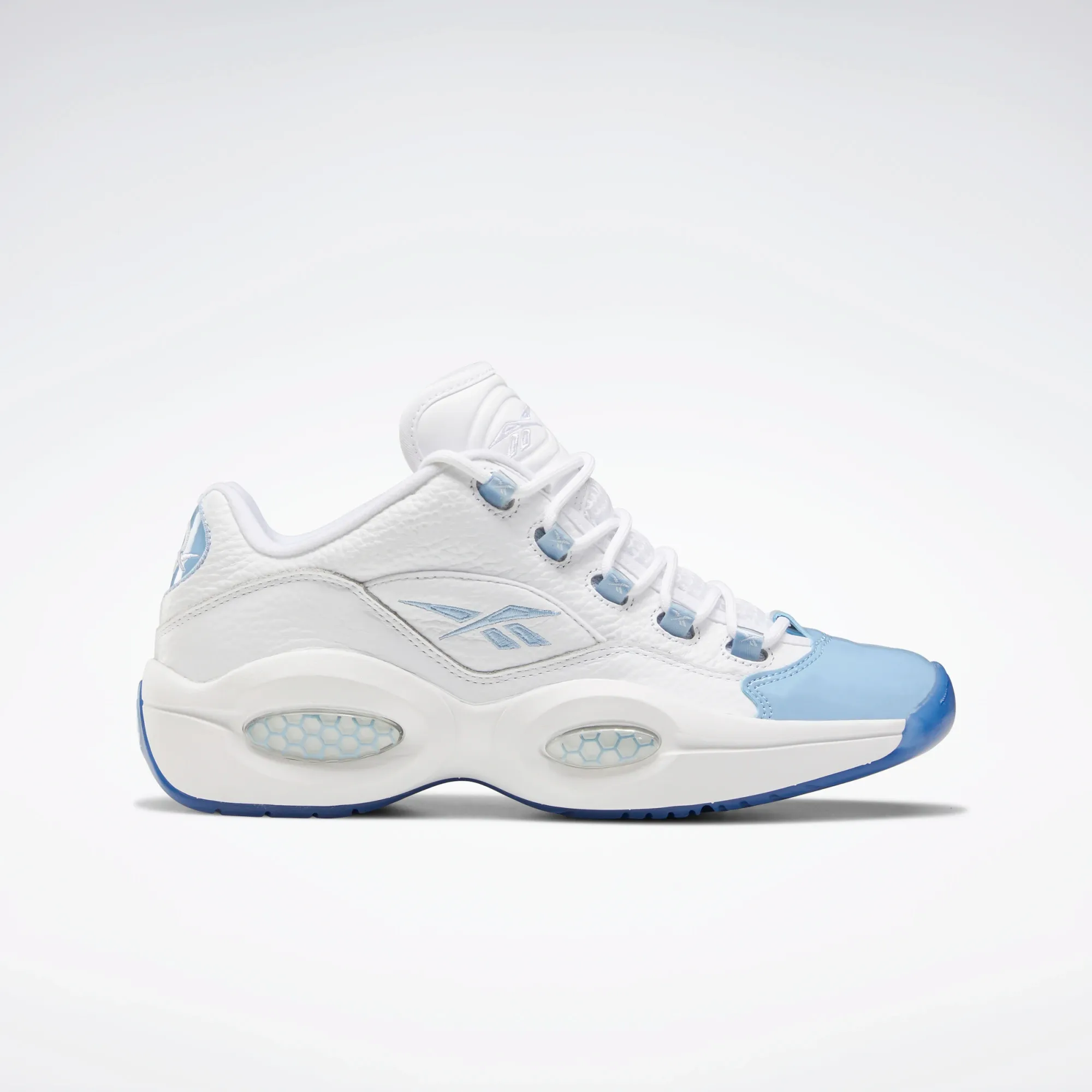 Reebok Men's Question Low Basketball Shoes - White / Fluid Blue / Reebok Ice-A1