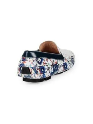 Robert Graham
 Welnick Print Leather Driving Loafers