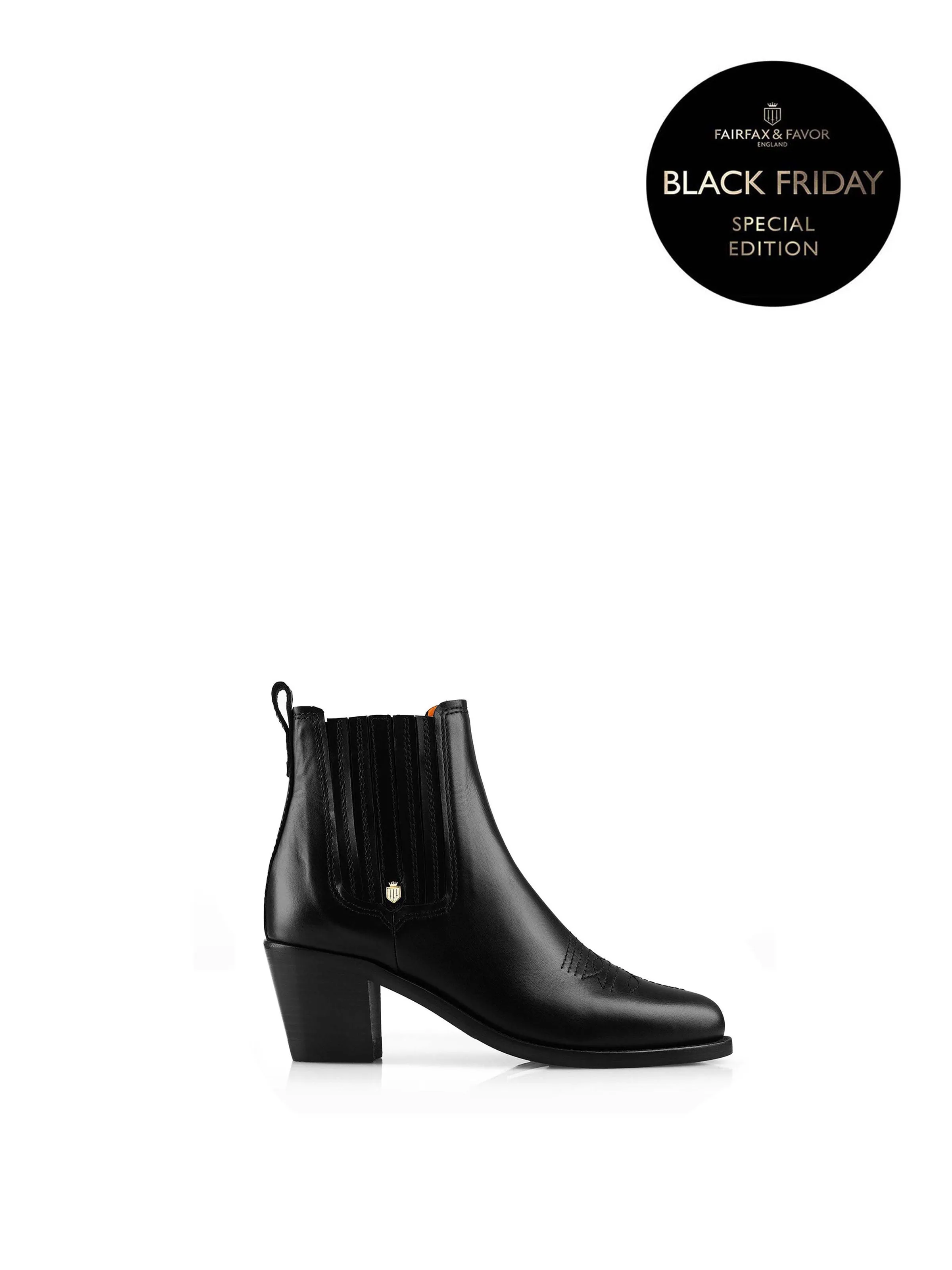 Rockingham Ankle Boot - Black Leather