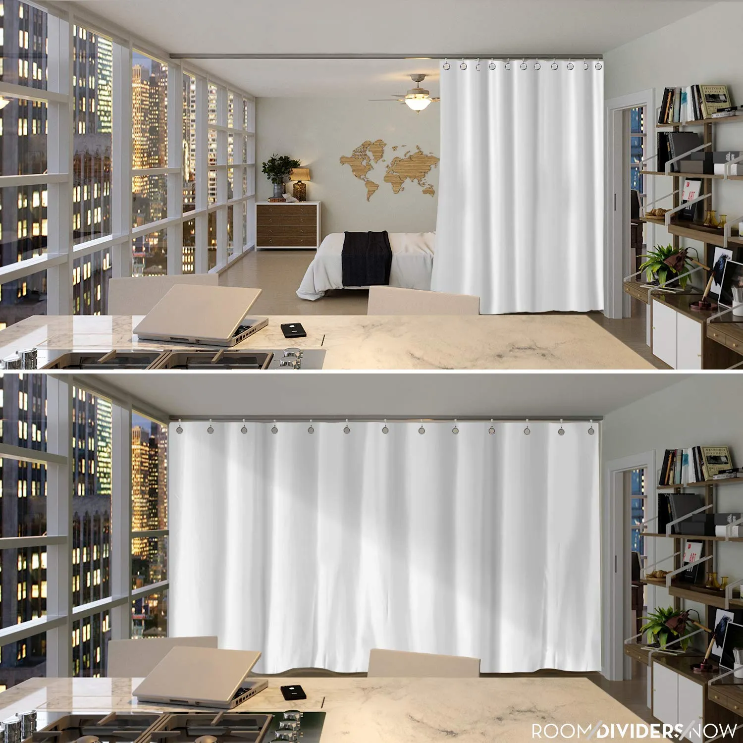 Room/Dividers/Now Ceiling Track Room Divider Kit - Natural White