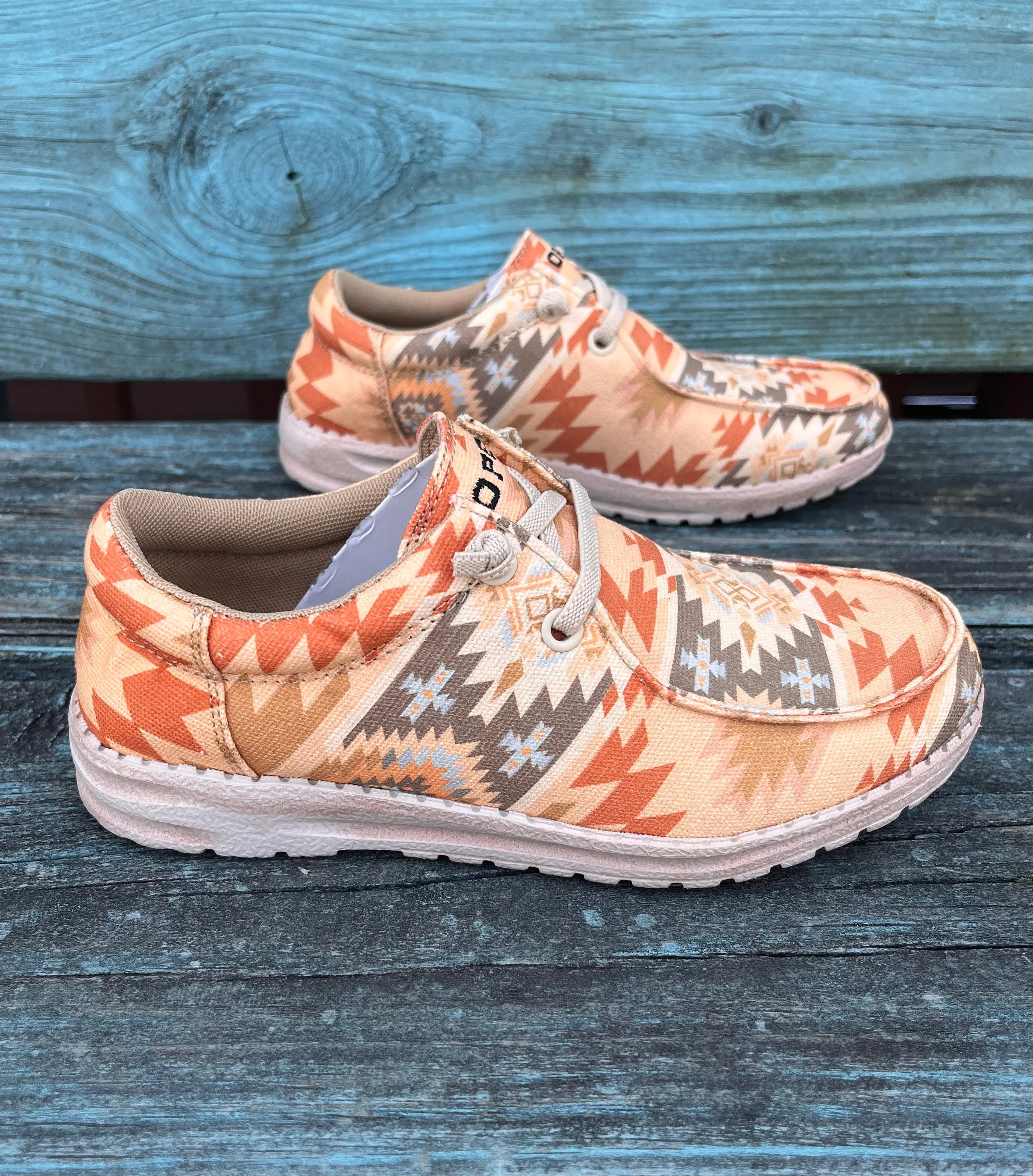 Roper Women's Eva Moc Peach Aztec Casual Shoes 1793-3174