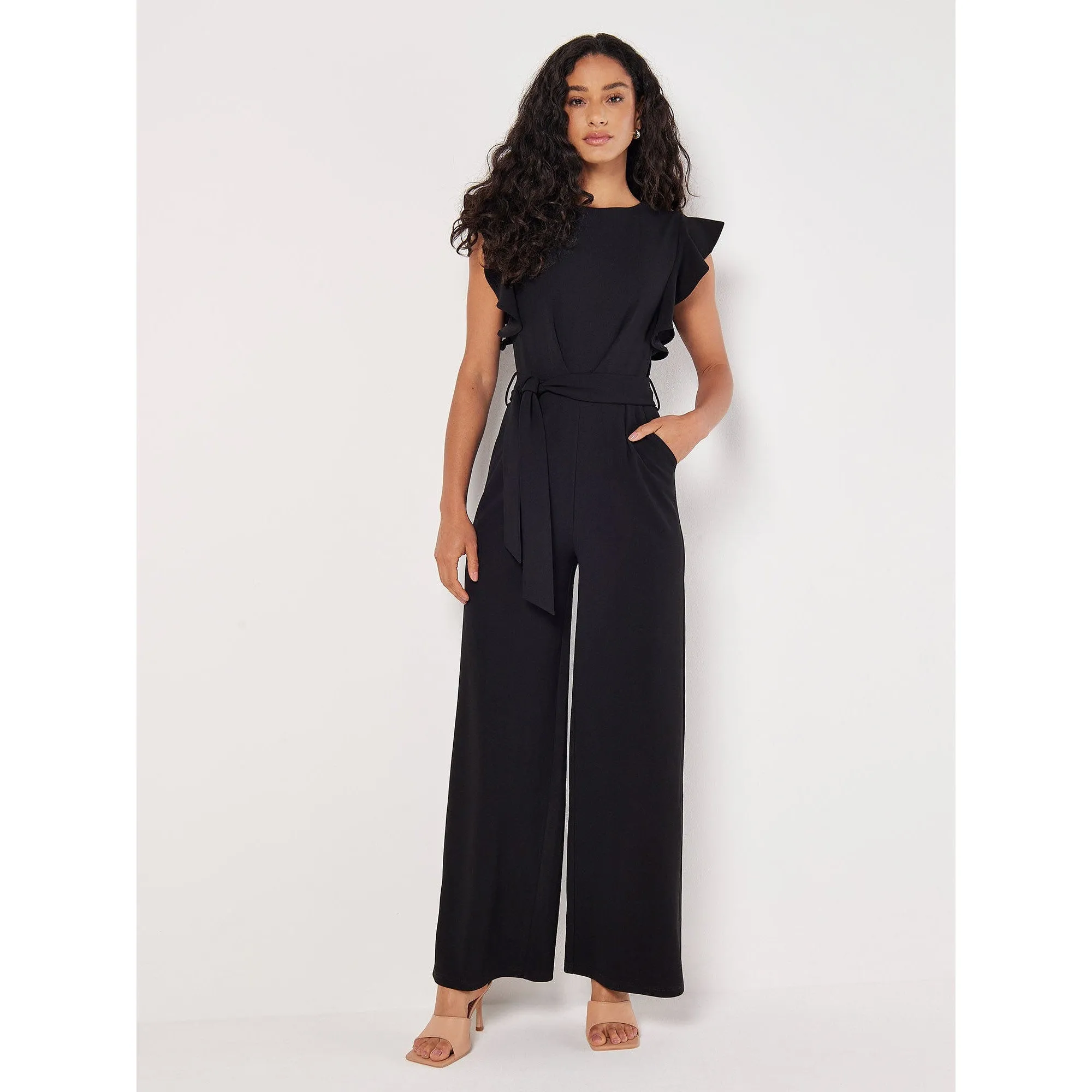 RUFFLE SLEEVE JUMPSUIT