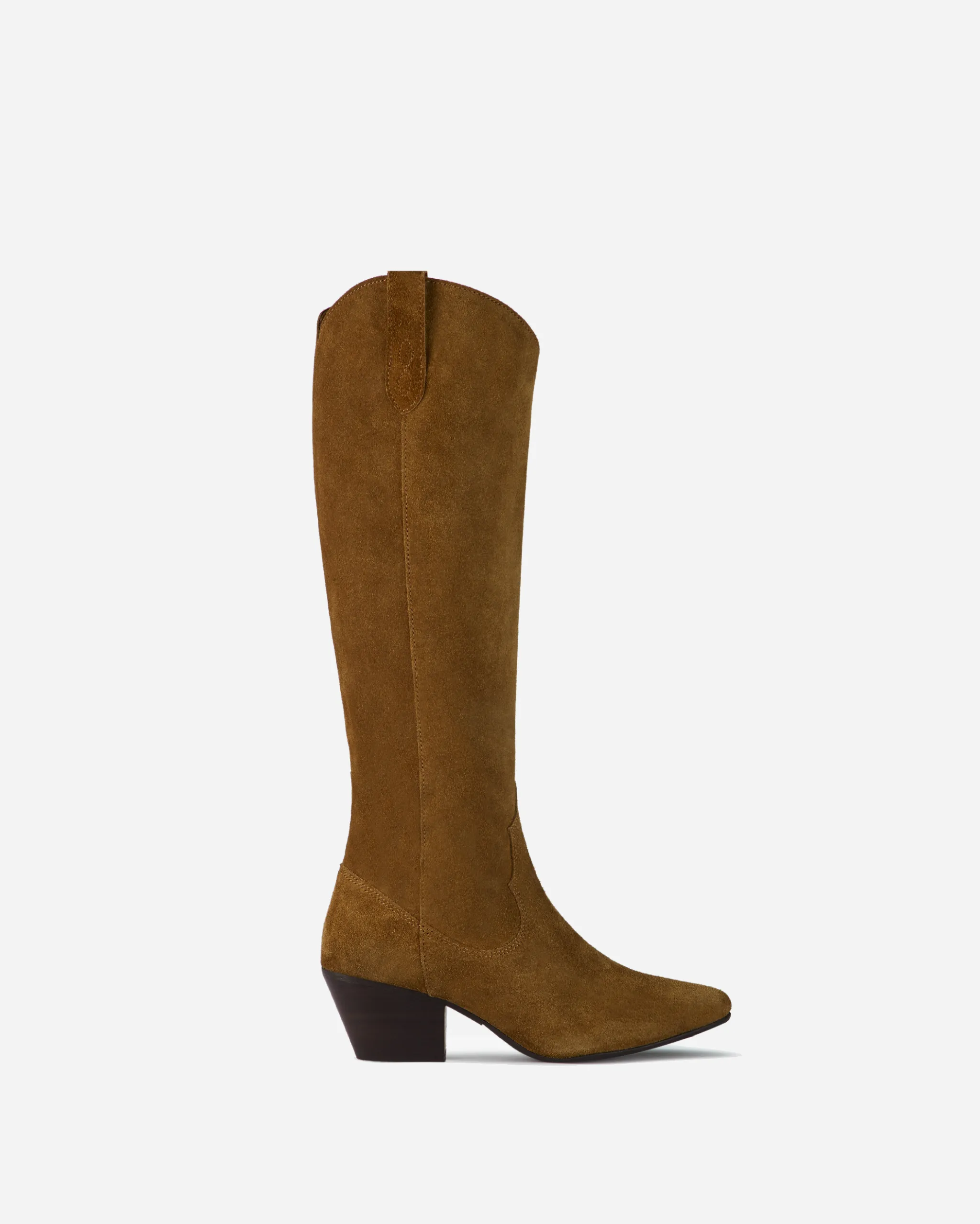 Saffron Knee High Boots in Marigold Suede