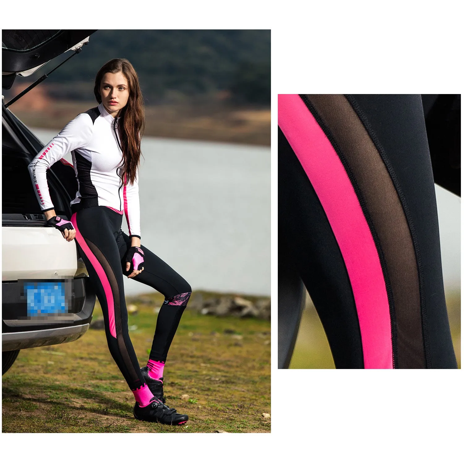 Santic Belize Pink Women Padded Cycling Pants