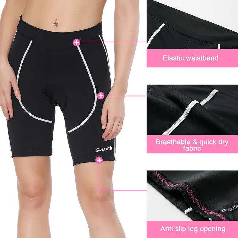 Santic Martha White Women Padded Cycling Shorts