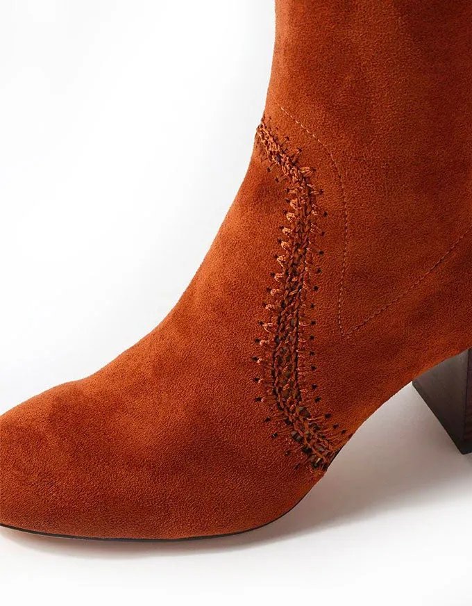 Sari Microsuede Boots Chestnut