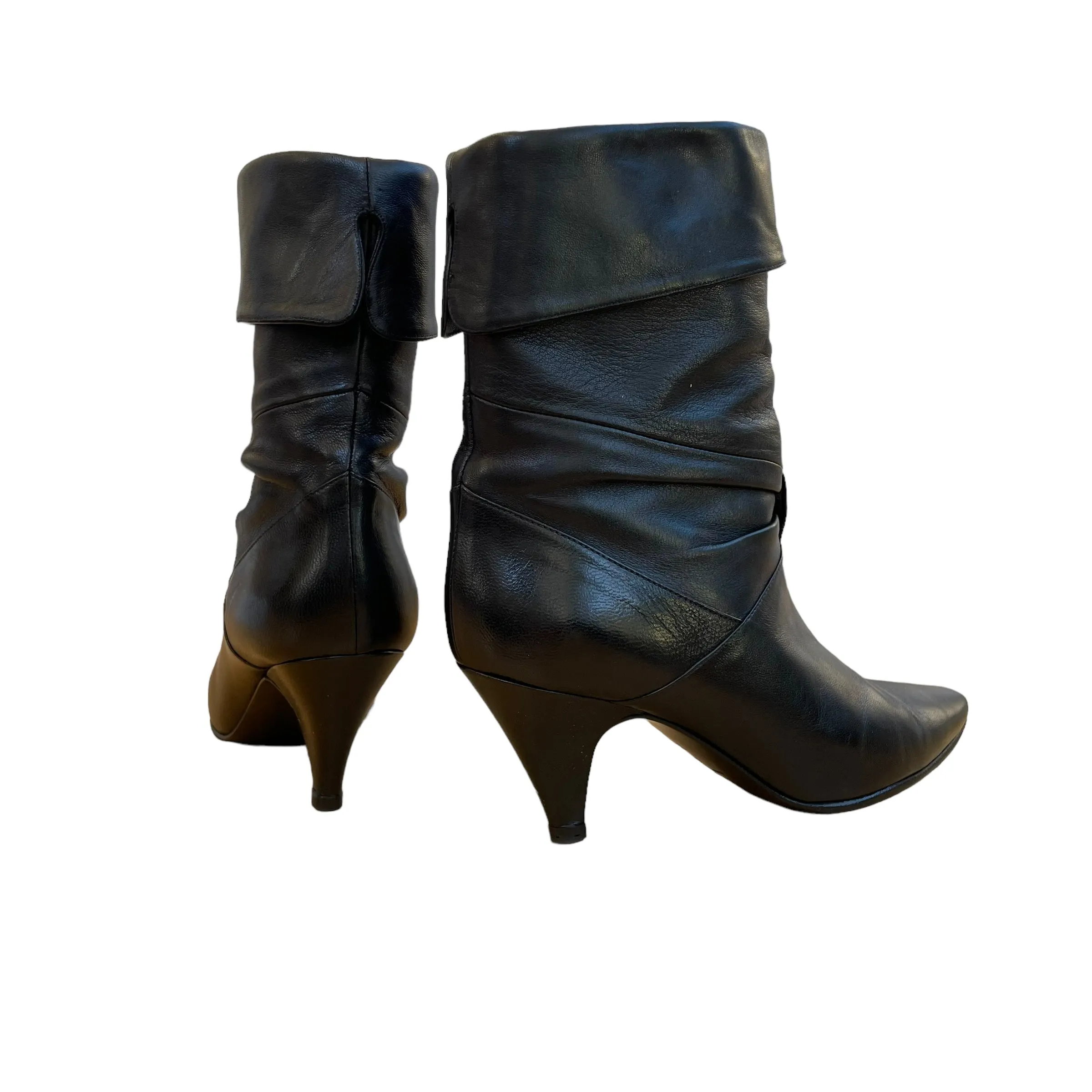 Scrunched Kitten Heel Boots - 7.5