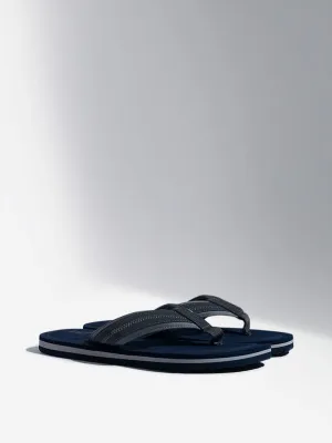 SOLEPLAY Navy Stitch-Detailed Flip-Flops