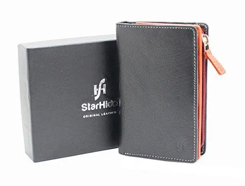 STARHIDE Ladies RFID Blocking Compact Multi Colour Soft Real Leather Wallet 5540