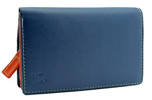 STARHIDE Ladies RFID Blocking Compact Multi Colour Soft Real Leather Wallet 5540