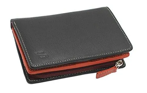 STARHIDE Ladies RFID Blocking Compact Multi Colour Soft Real Leather Wallet 5540