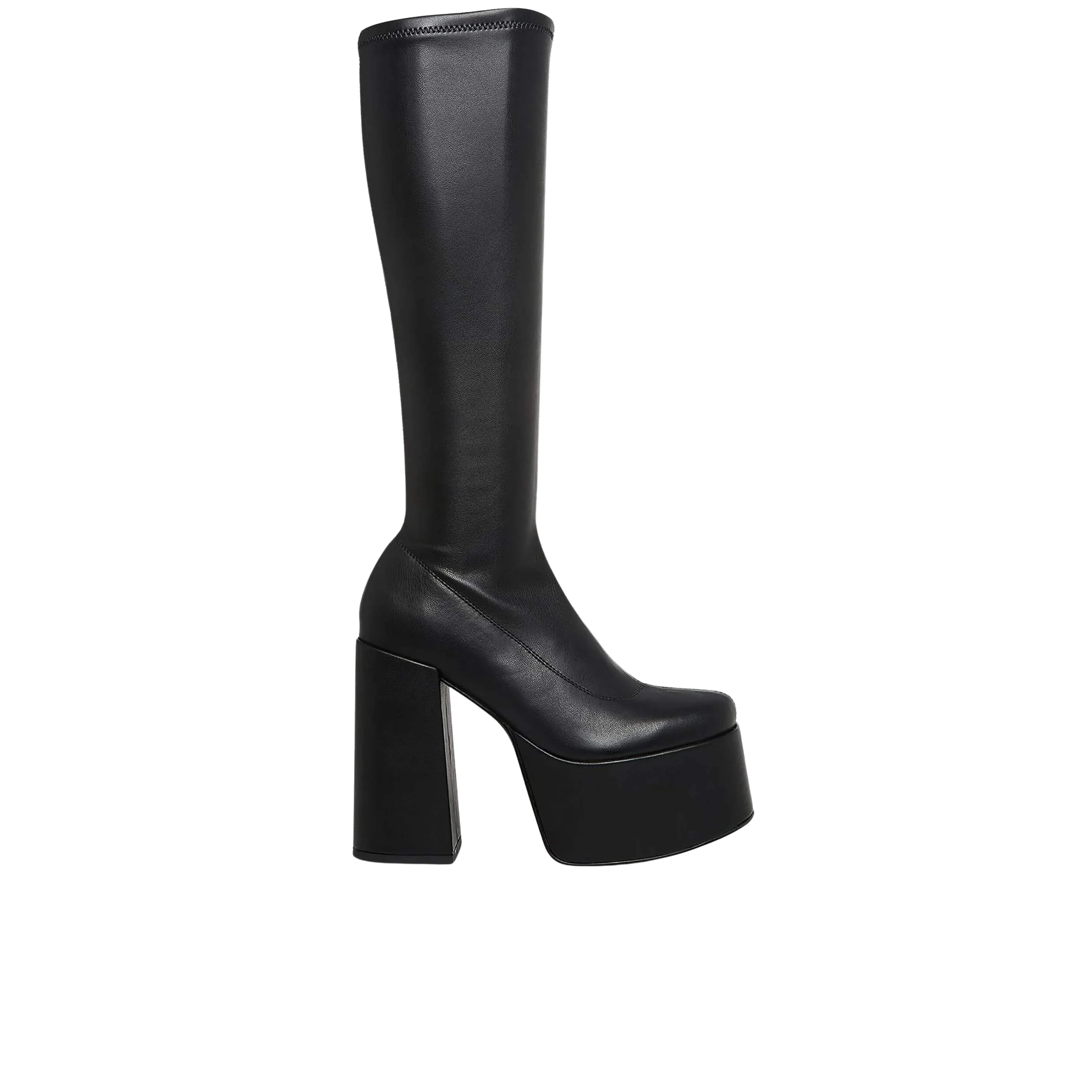 STEVE MADDEN - Faux Leather Stretch Knee-High Boots