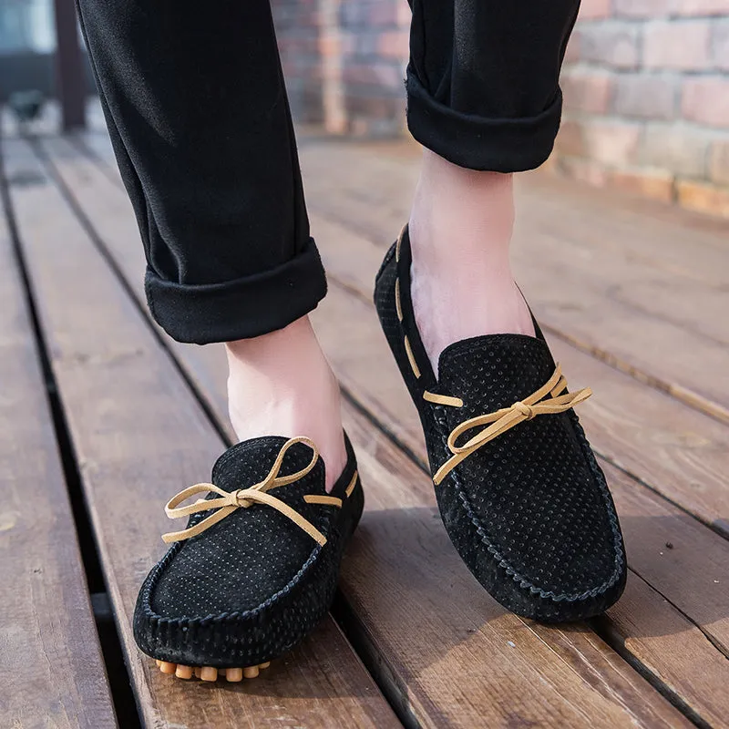 Sude Leather Men Shoes Moccasins Casual Luxury Slip on Summer Designer Loafers Men Lightweight Men Driving Shoes Hollow Out