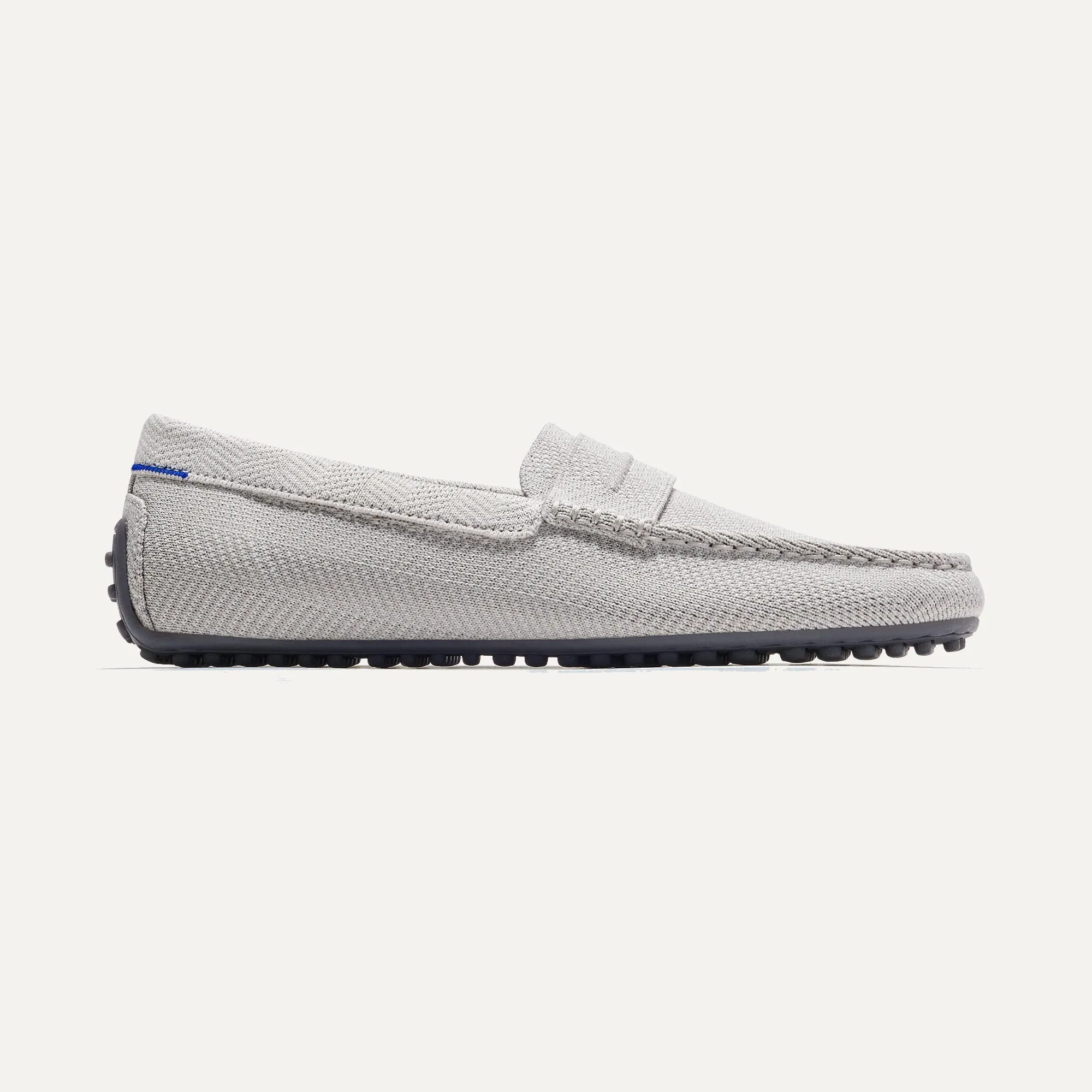 The Driving Loafer - Light Grey Herringbone