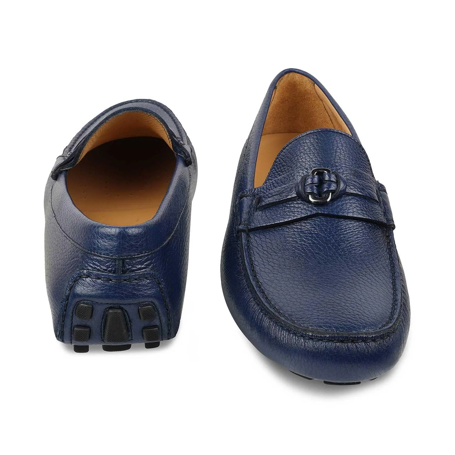 The Maiorico Blue Men's Handcrafted Leather Driving Loafers Tresmode