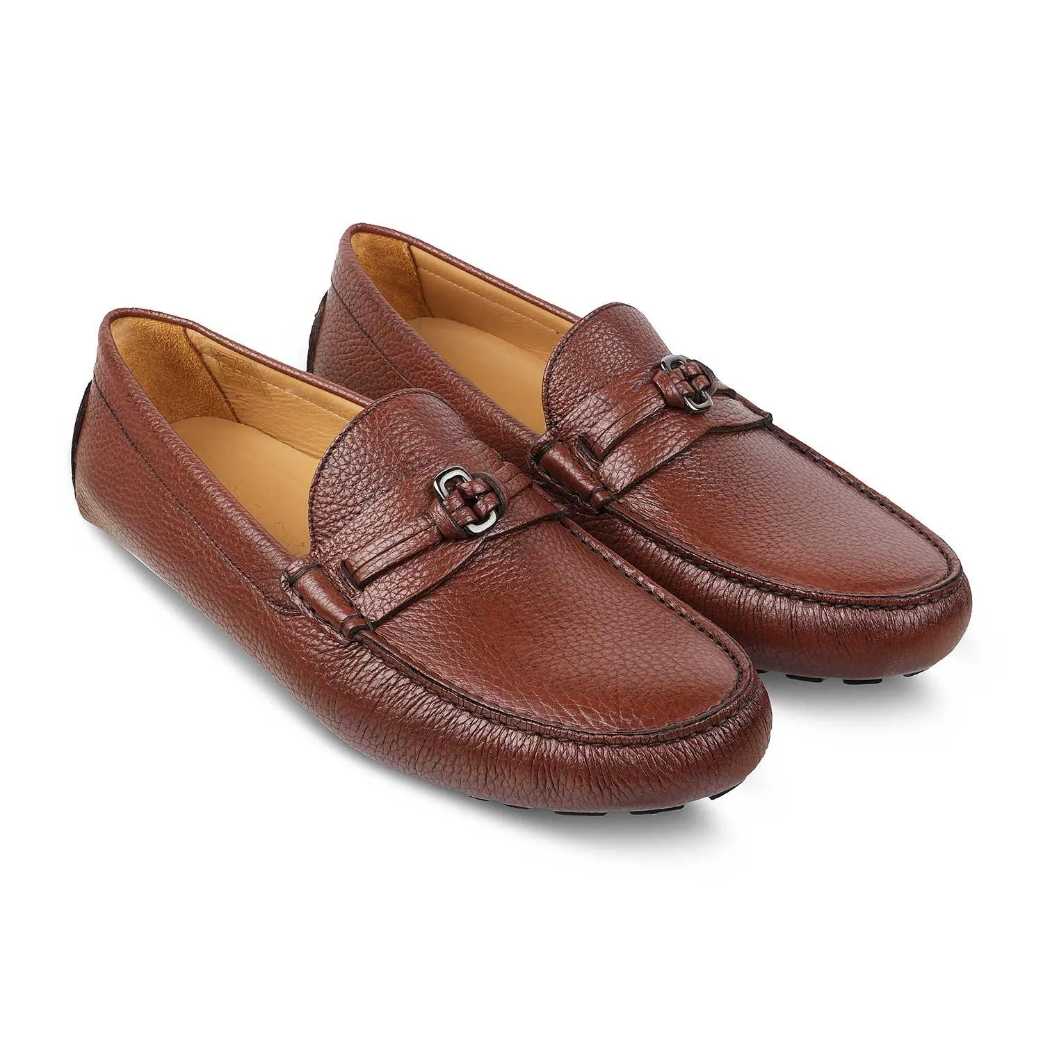 The Maiorico Brown Men's Handcrafted Leather Driving Loafers Tresmode