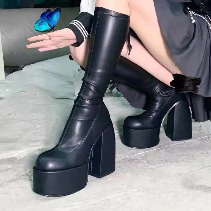 Thick High-heeled Boots