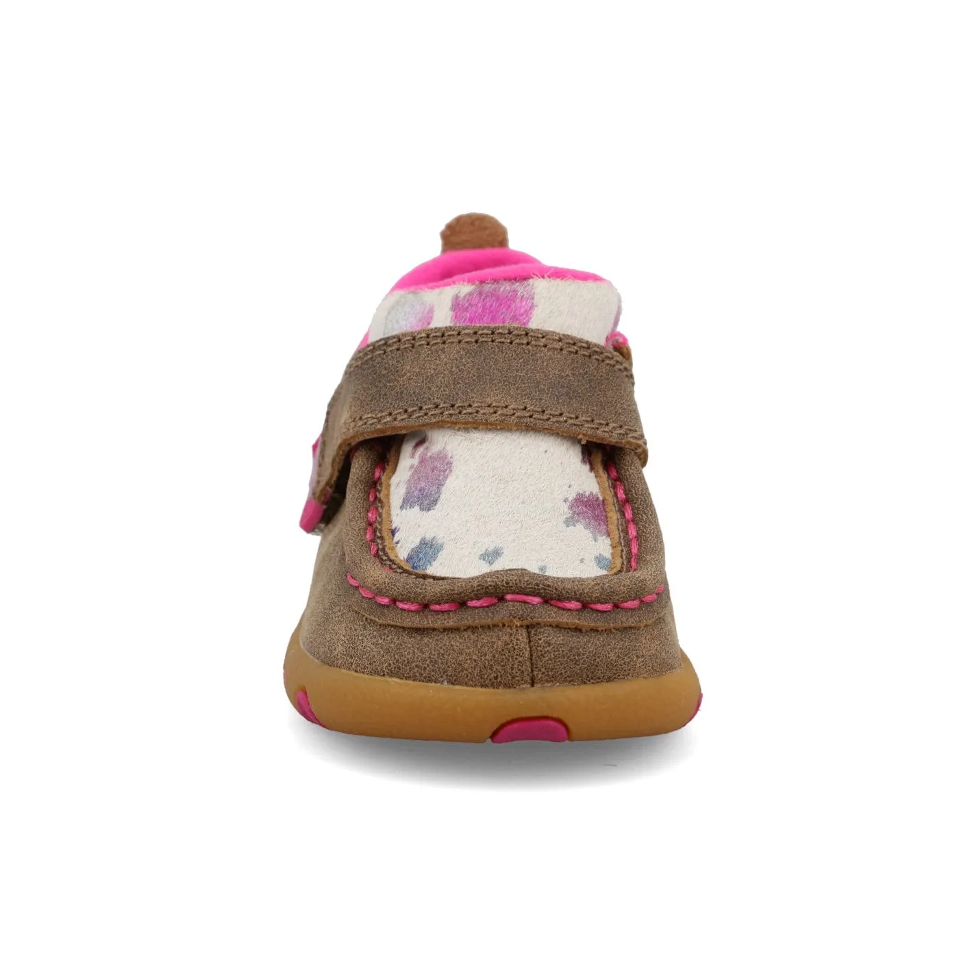 Twisted X Infant Bomber White & Pink Driving Moc Shoe ICA0033