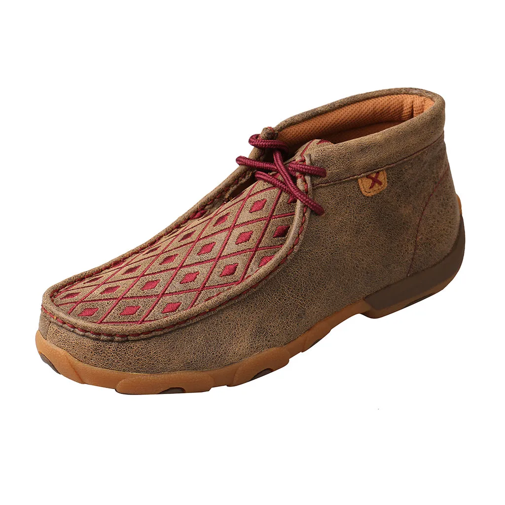 'Twisted X' Women's Diamond Chukka Driving Moc - Bomber / Mahogany