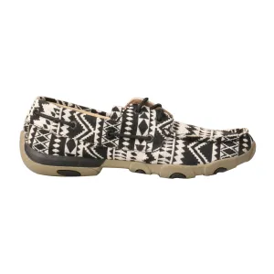 'Twisted X' Women's Driving Moccasin - Black / White