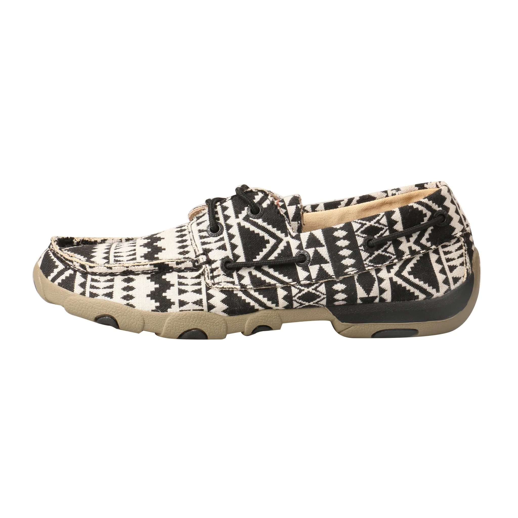 'Twisted X' Women's Driving Moccasin - Black / White