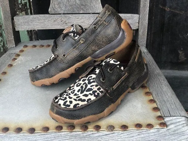 Twisted X Youth Leopard Print Driving Moc YDM0028