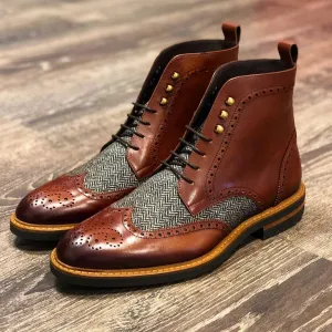 Unique Handcrafted coffee - tweed Military Brogue by Le Ruux