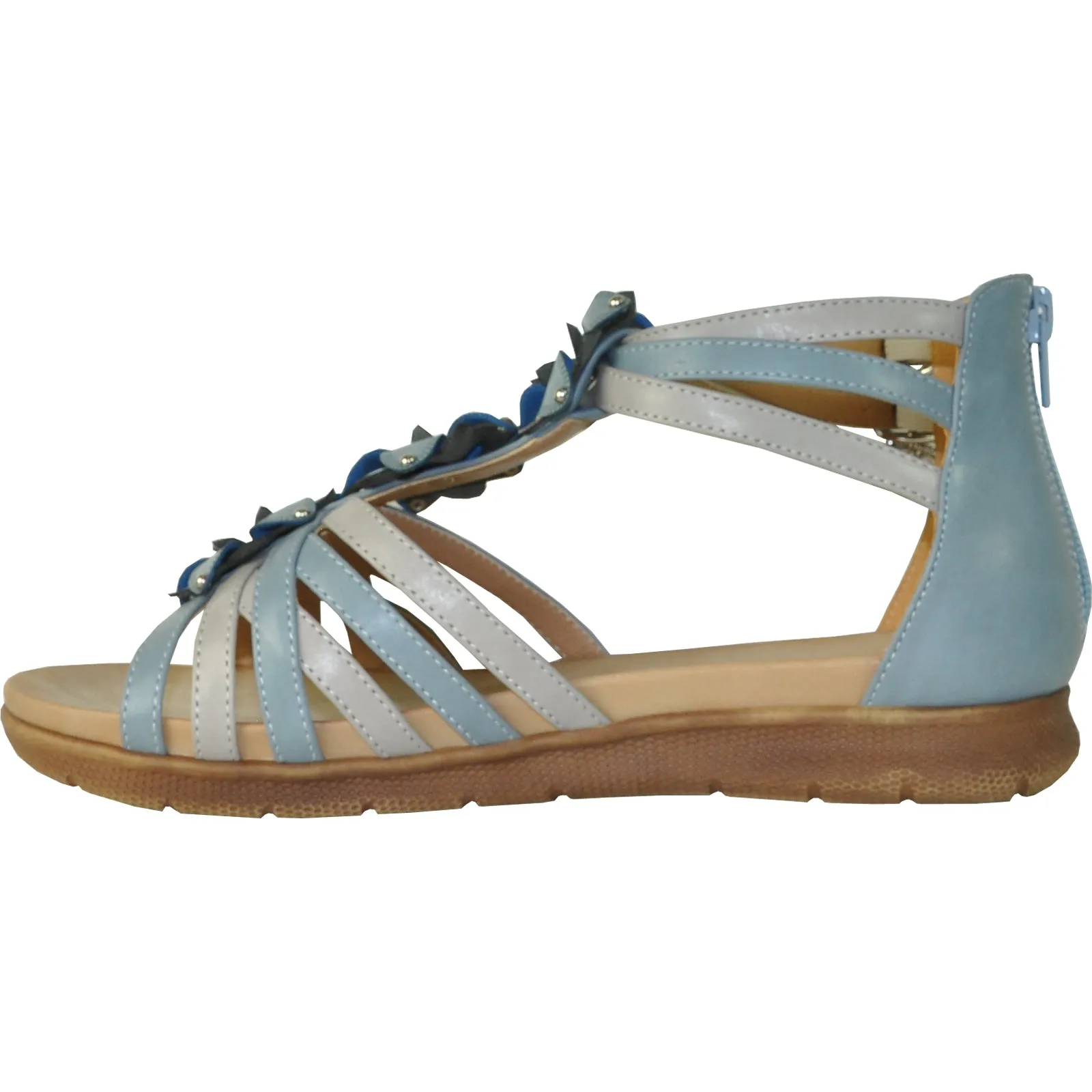 VANGELO Women Sandal LILA Flat Sandal Blue