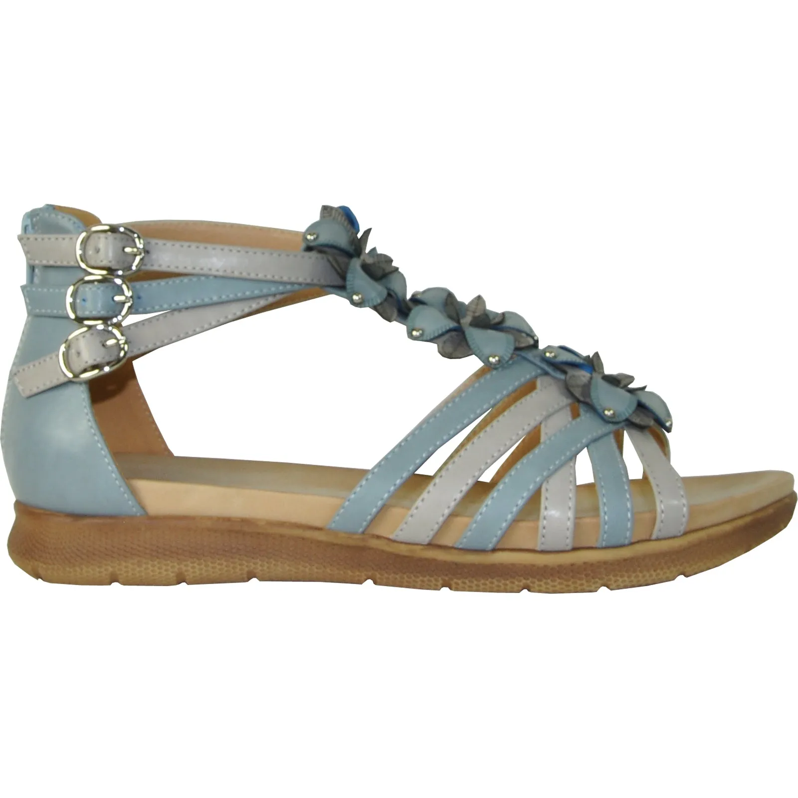 VANGELO Women Sandal LILA Flat Sandal Blue