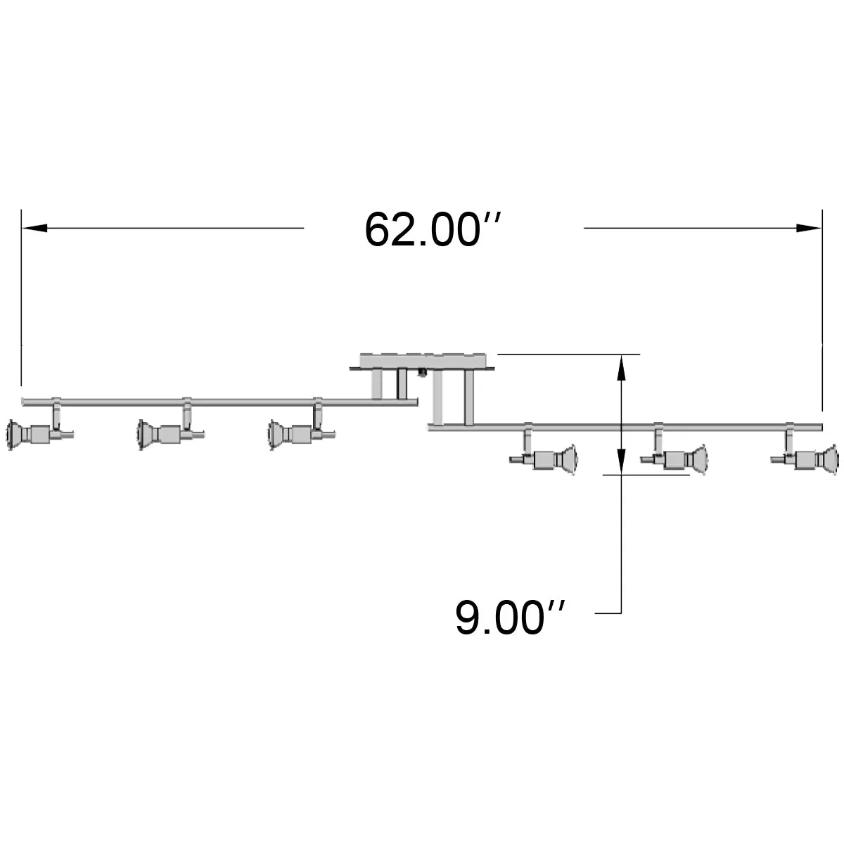 Viper 6 Light Adjustable LED Track Light Fixture, Bronze