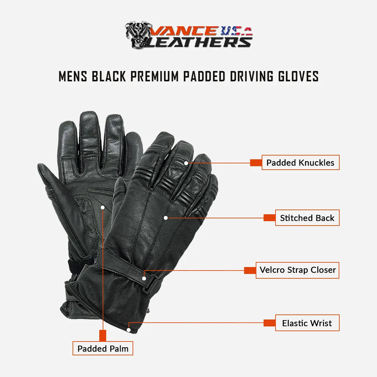 VL462 Premium Padded Driving Glove