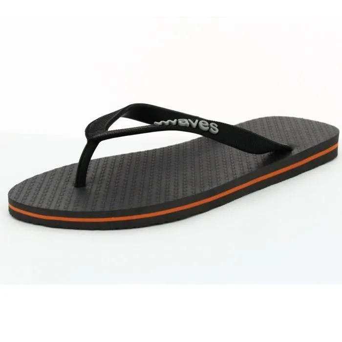 Waves Men's Flip Flop, Grey & Orange