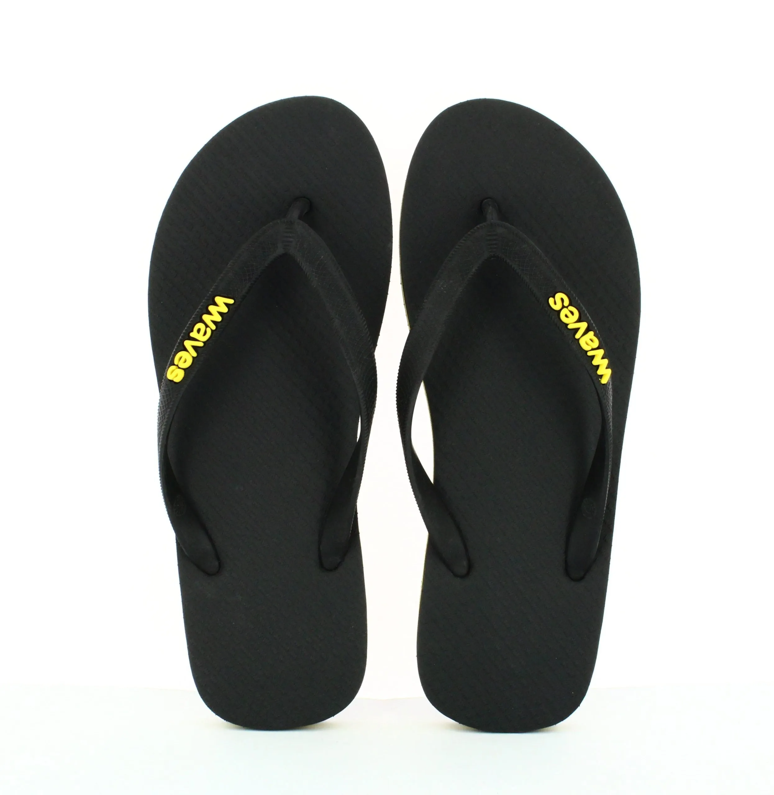 Waves Womens Flip Flop, Black & Yellow