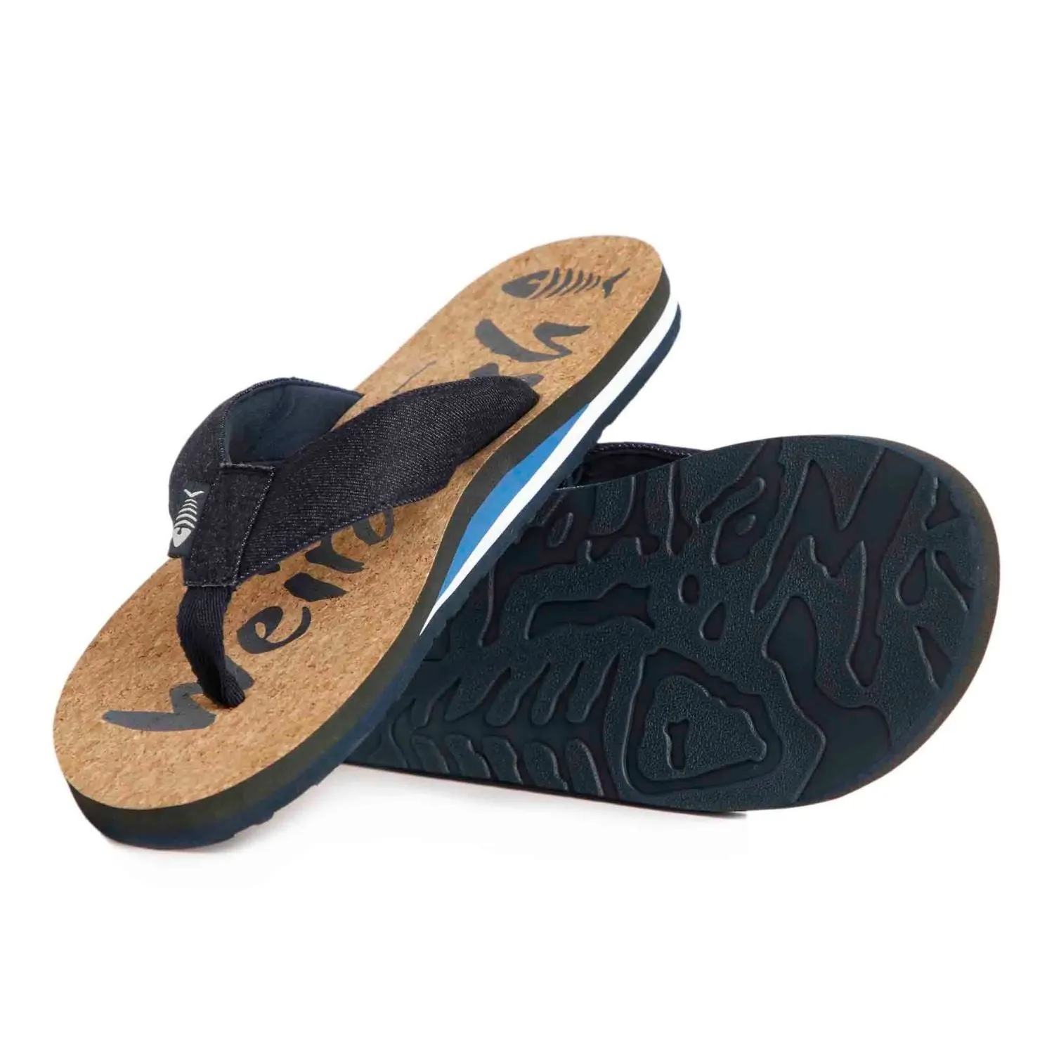 Weird Fish 7 Denim Corkham Cork Effect Men's Flip Flop