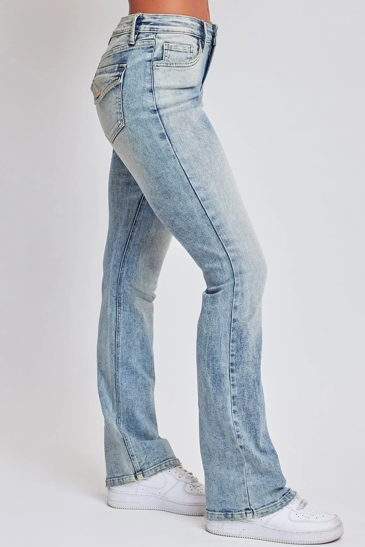 Women's Bootcut Jeans with Flap Pockets