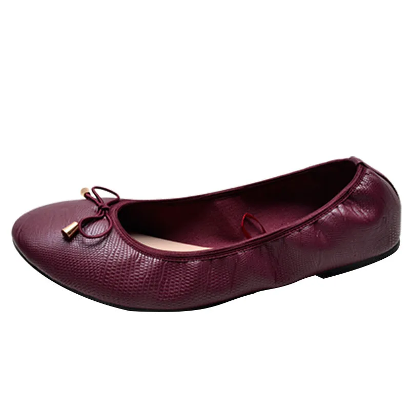 Women's Soft Cushion Comfort Round Toe Elastic Adjustable Ballet Flats Flexible Walking Shoes