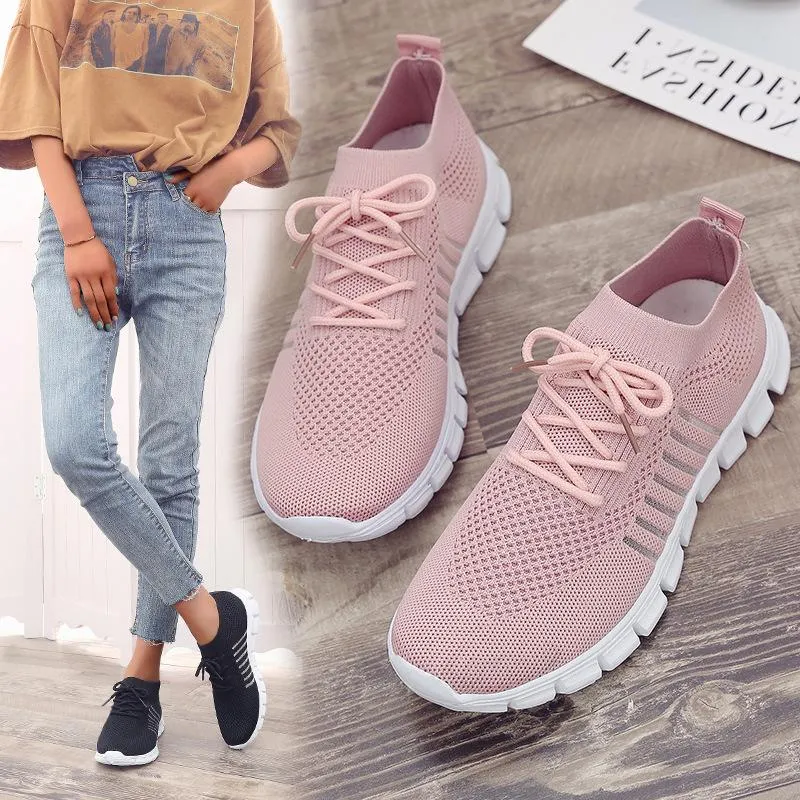 Women's tennis shoes Knitting sneakers breathable best shoes for walking