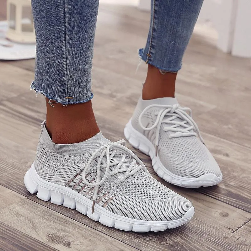 Women's tennis shoes Knitting sneakers breathable best shoes for walking