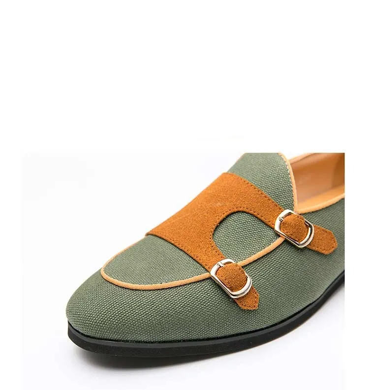 xiangtuibao Canvas Leather Shoes Men Casual Luxury Brand Handmade Penny Loafers Men Slip On Flats Driving Dress Shoes White Green Moccasins